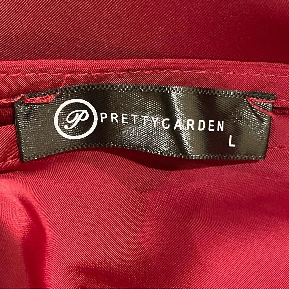 PRETTYGARDEN Burgundy One Shoulder Dress - Picture 4 of 6